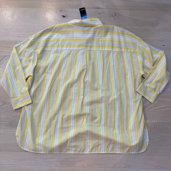 NWT Torrid Drop Shoulder Shirt SZ 2 Daydream Stripe 43420637 Butter Yellow - Picture 5 of 8